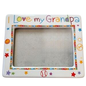Vintage I LOVE MY GRANDPA Ceramic Sports Picture Frame